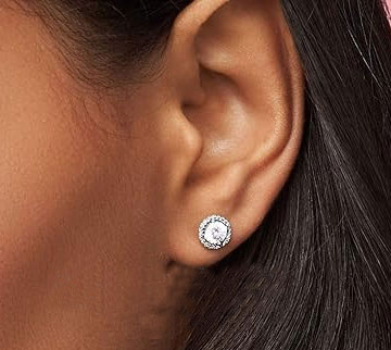 Sterling Silver Halo Stud Earrings