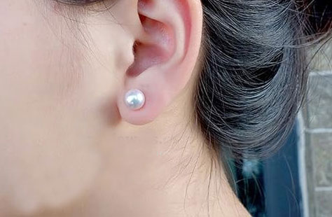 925% Sterling Silver Classic Pearl Stud Earrings