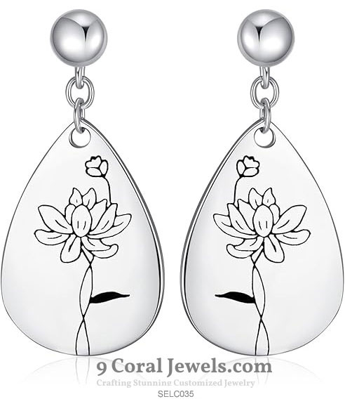 Lotus Flower Silver Earrings