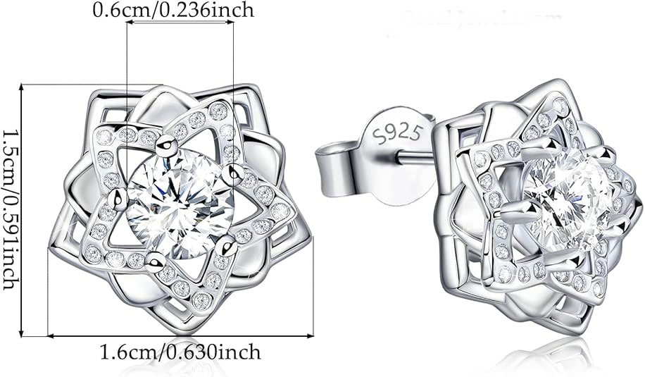 Sterling Silver Flower Stud Earrings