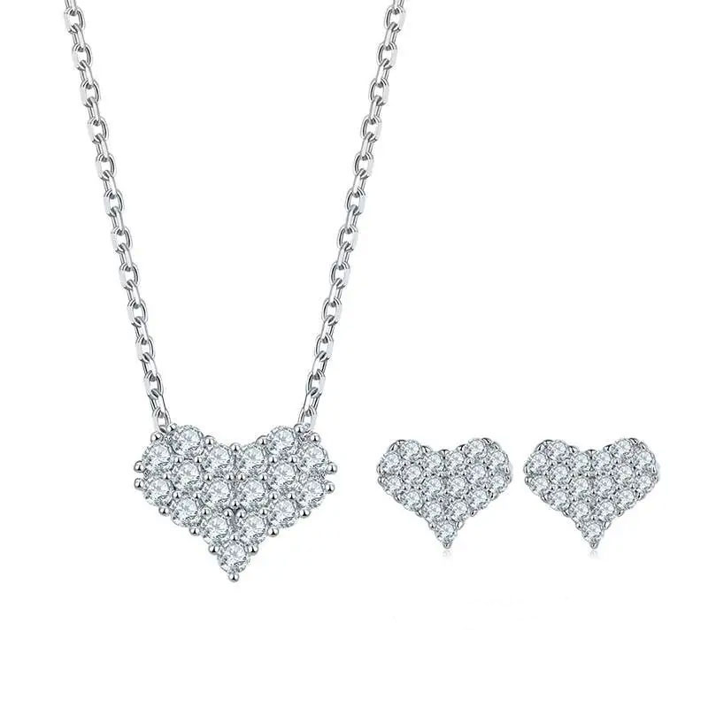 Heart-Shaped CZ Diamond Pendant Necklace
