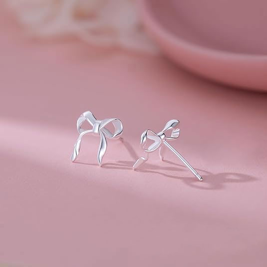 Silver Bow Earrings