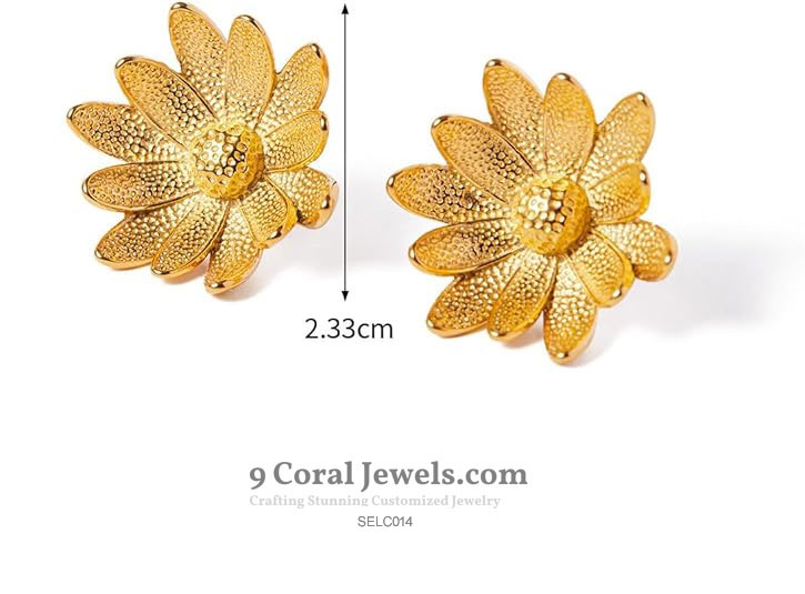 Gold Floral Earrings