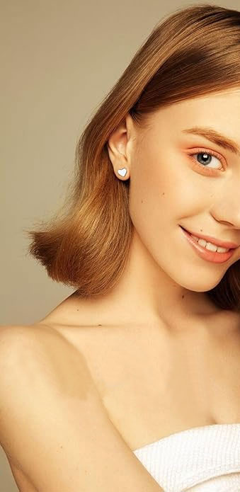 Heart Shaped Silver Stud Earrings
