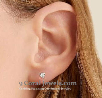 Sterling Silver Moissanite Stud Earrings