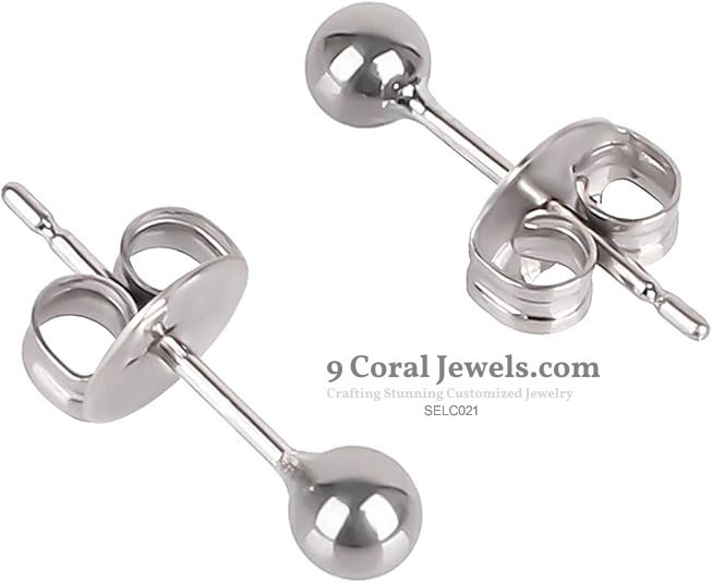 925% Sterling Silver Ball Stud Earrings