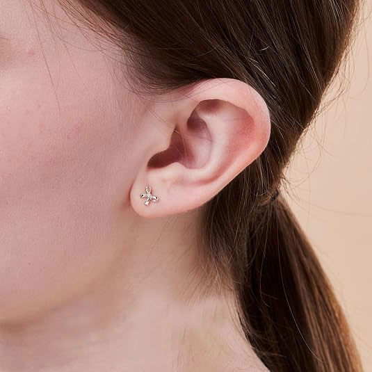 Sterling Silver Bow Stud Earrings