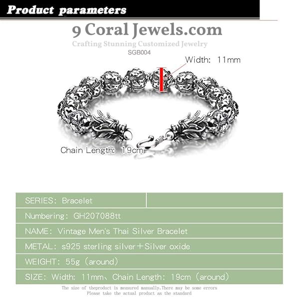 Sterling Silver Skull Bracelet