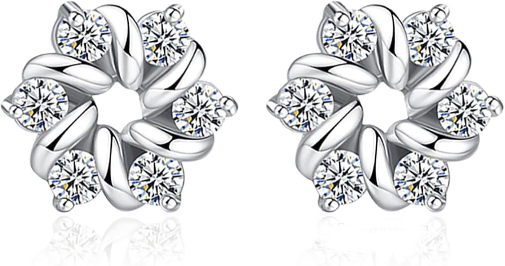 Elegant CZ Diamond Stud Earrings