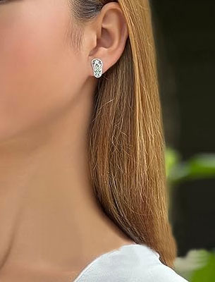 925% Sterling Silver Flip Flop Abalone Shell Stud Earrings