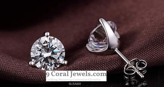 Sterling Silver Cubic Zirconia Stud Earrings
