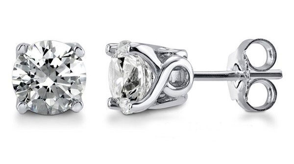 925% Sterling Silver CZ Diamond Stud Earrings