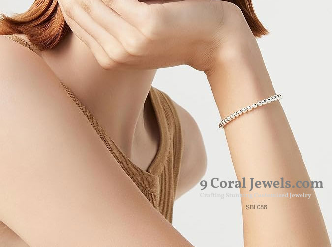 925 Sterling Silver Beaded Ball Bracelet