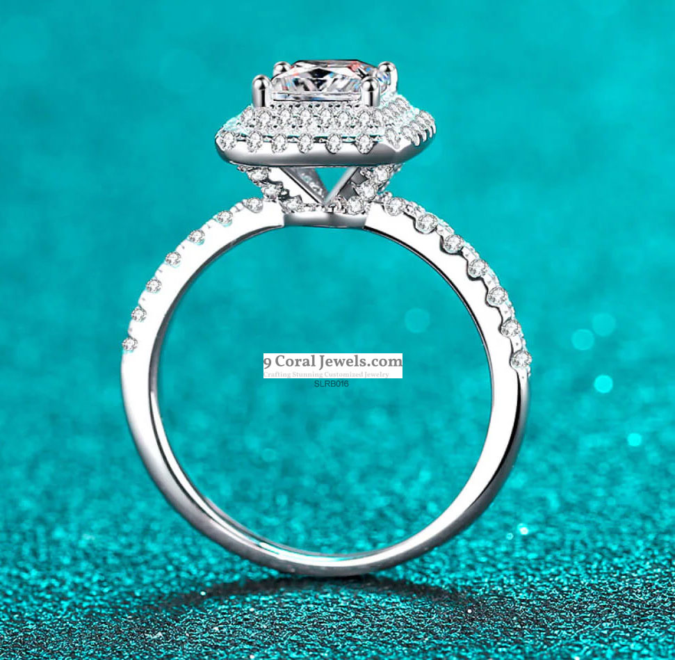Elegant Princess Cut CZ Diamond Ladies Ring