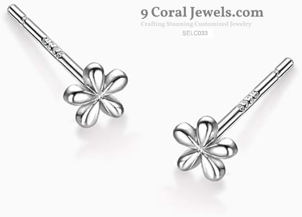 Silver Flower Stud Earrings