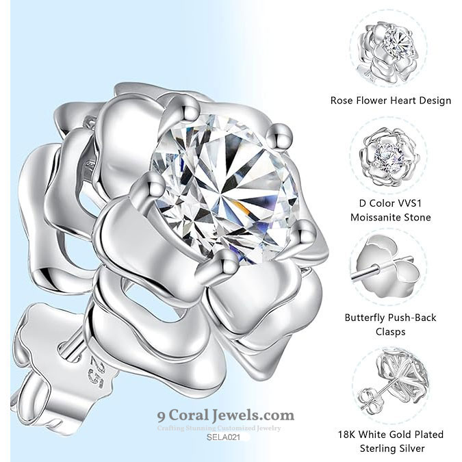 Silver Flower Stud Earrings