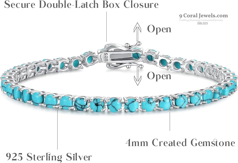 Sterling Silver Turquoise Tennis Bracelet