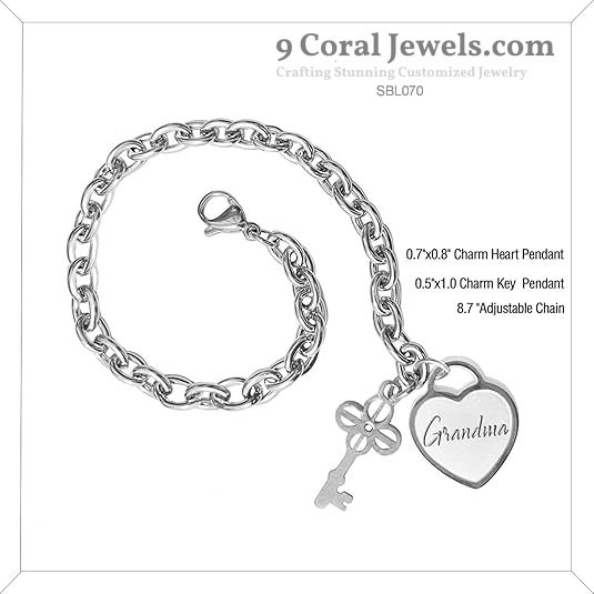 Beaded Heart Initial Bracelet – 925 Sterling Silver