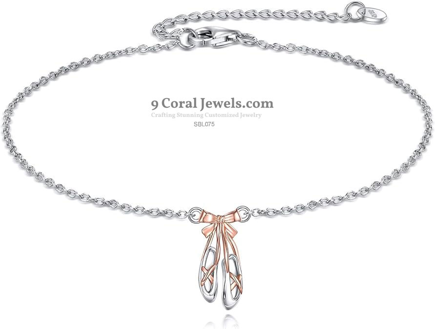 Ballet Slippers Bracelet – 925 Sterling Silver with Rose Gold Accent