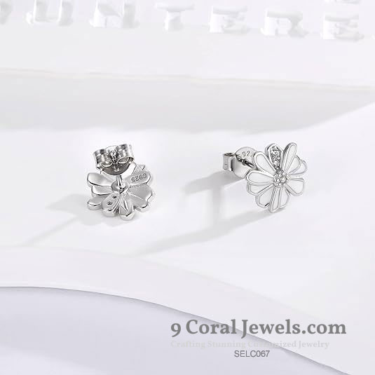 Sterling Silver Flower Stud Earrings