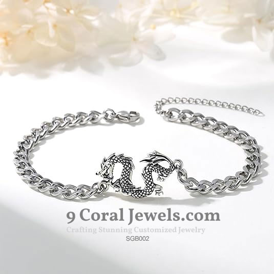 Dragon Silver Chain Bracelet