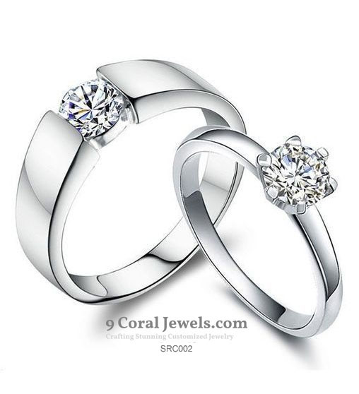 CZ Diamond Couple Rings