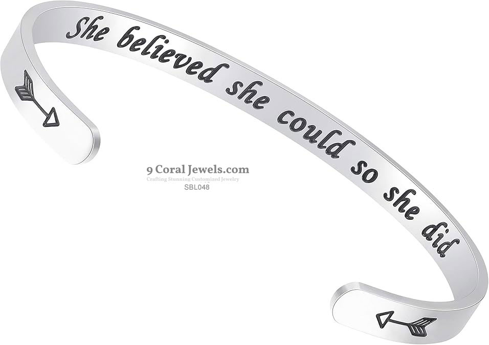 Sterling Silver Inspirational Engraved Bracelet
