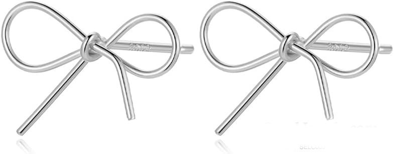 Silver Bow Knot Stud Earrings