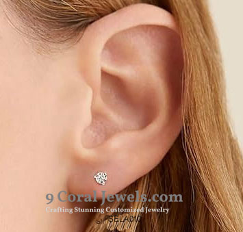 Sterling Silver Round-Cut Cubic Zirconia Stud Earrings