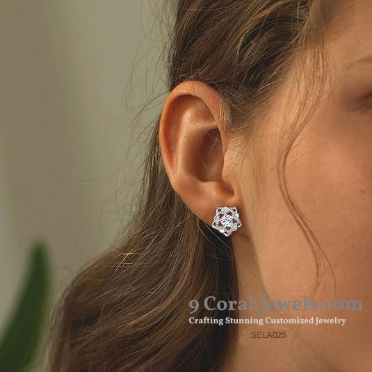 Sterling Silver Flower Stud Earrings