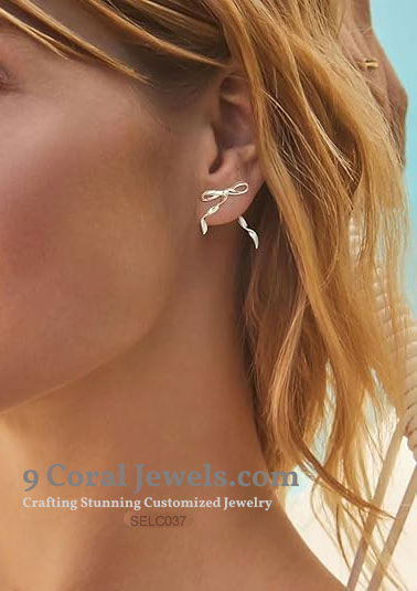 Silver Ribbon Bow Earrings