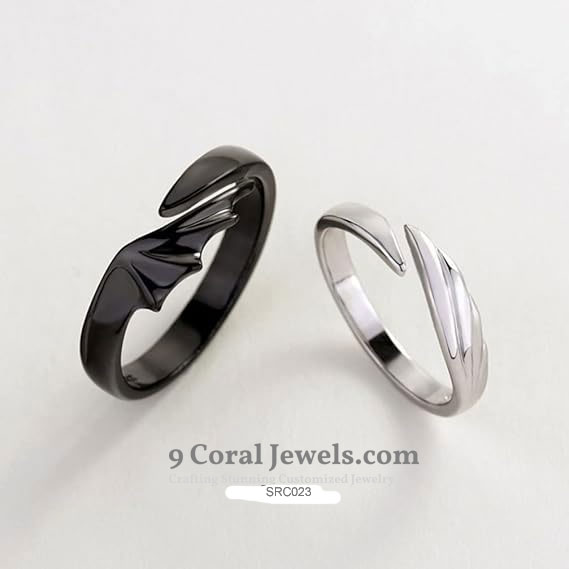 Couple Bat Wing Rings