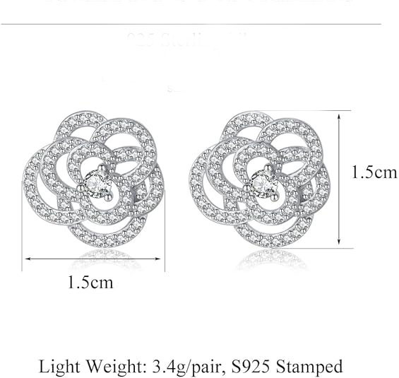 Cubic Zirconia Studded Flower Earrings