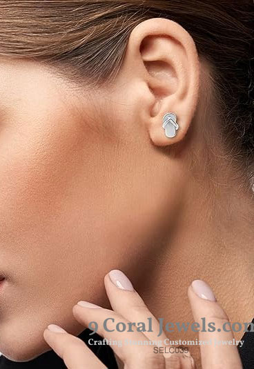 Flip Flop Shaped Silver Earrings