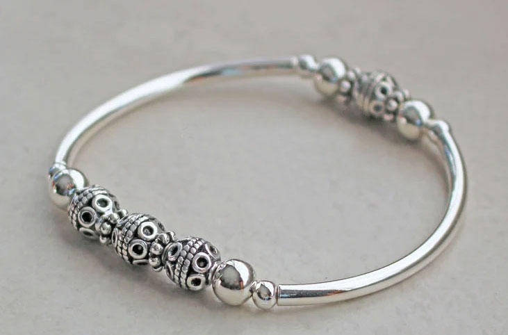 Sterling Silver Beaded Bracelet