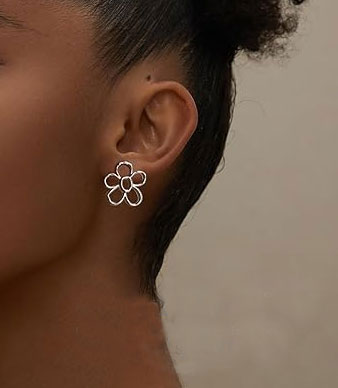 Silver Flower Earrings