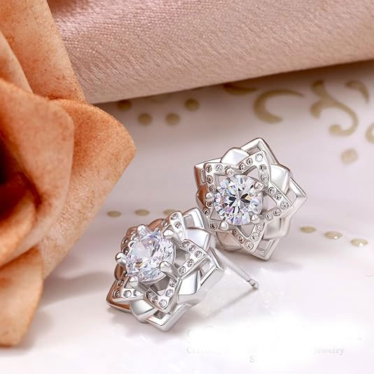 Sterling Silver Flower Stud Earrings