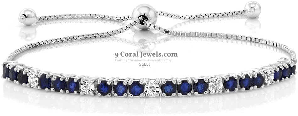 925 Sterling Silver Blue & White CZ Bracelet and Pendant Set - SBL058