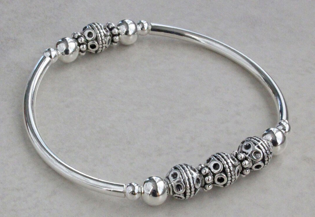 Sterling Silver Beaded Bracelet