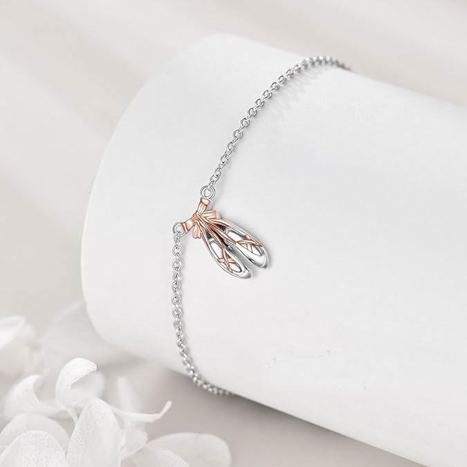 Ballet Slippers Bracelet – 925 Sterling Silver with Rose Gold Accent
