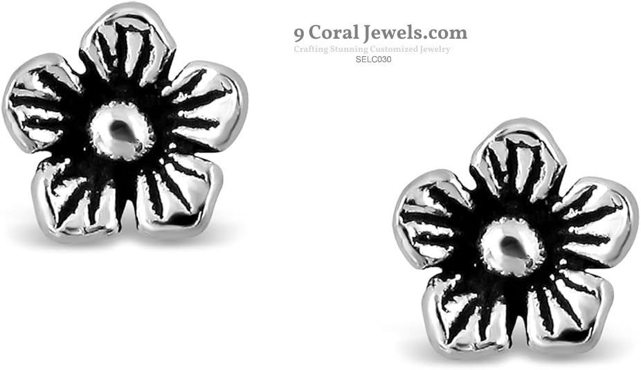 Sterling Silver Flower Stud Earring
