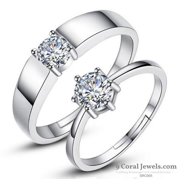 Elegant Silver Couple Rings