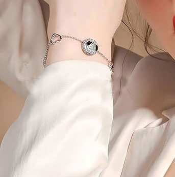 Silver Skull Heart Bracelet