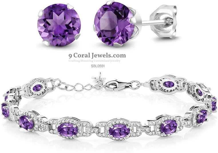 Sterling Silver Amethyst Jewelry Set