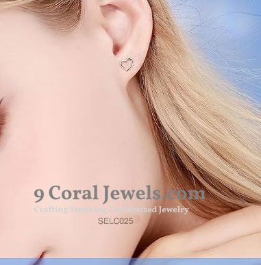 Sterling Silver Heart Stud Earrings