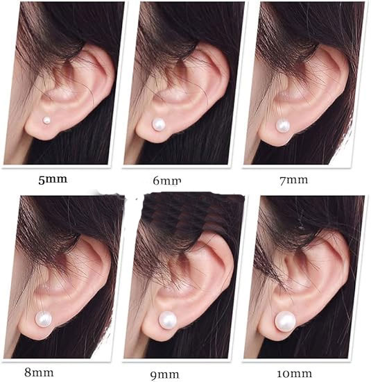 925% Sterling Silver Classic Pearl Stud Earrings