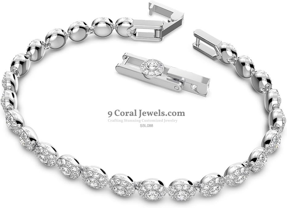 Luxury 925 Sterling Silver CZ Halo Tennis Bracelet