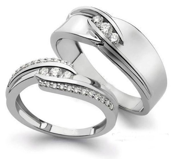 Cubic Zircon Wedding Ring Set