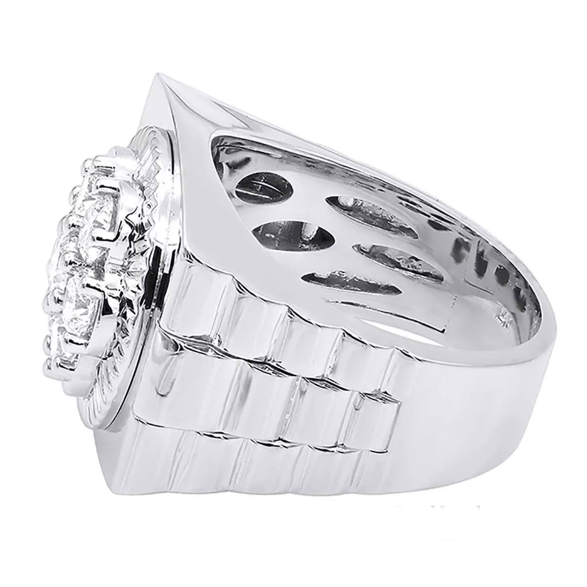 Men's Cubic Zircon Diamond Cluster Ring