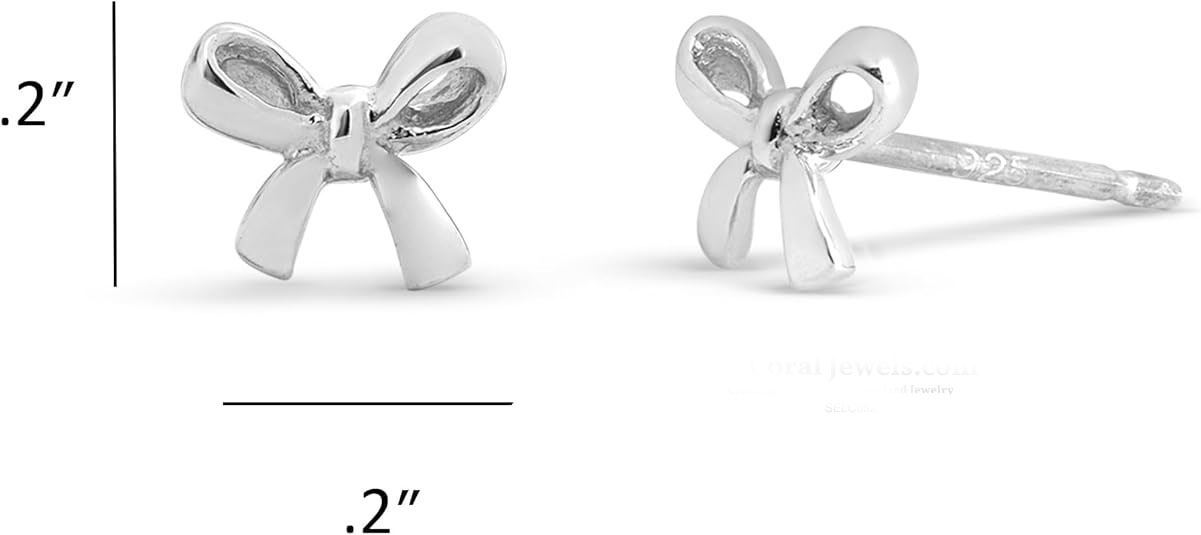 Sterling Silver Bow Stud Earrings